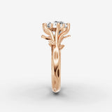 Fleur round diamond setting in gold, view 11
