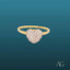 Heart-shaped diamond ring with gold band from Radiant 18k heart CZ ring collection