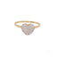Heart-shaped diamond ring with gold band from Radiant 18k heart CZ ring collection