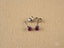 Ruby stud earrings with butterfly backs in 18k White Gold CZ, elegant art gold jewelry