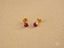 Pair of Radiant Ruby 18k Gold CZ Heart Earrings featuring ruby-red cubic zirconia