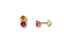 Gold and ruby stud earrings featuring ruby-red cubic zirconia in high-quality 18k gold