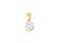 Radiant Solitaire Pendant in 18k gold with round cubic zirconia in prong setting