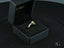 Gold Radiant Vow Engagement Ring with center diamond in a black jewelry box