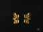 Colorful Rainbow Flutter butterfly earrings with 18K gold and multicolor CZ gems