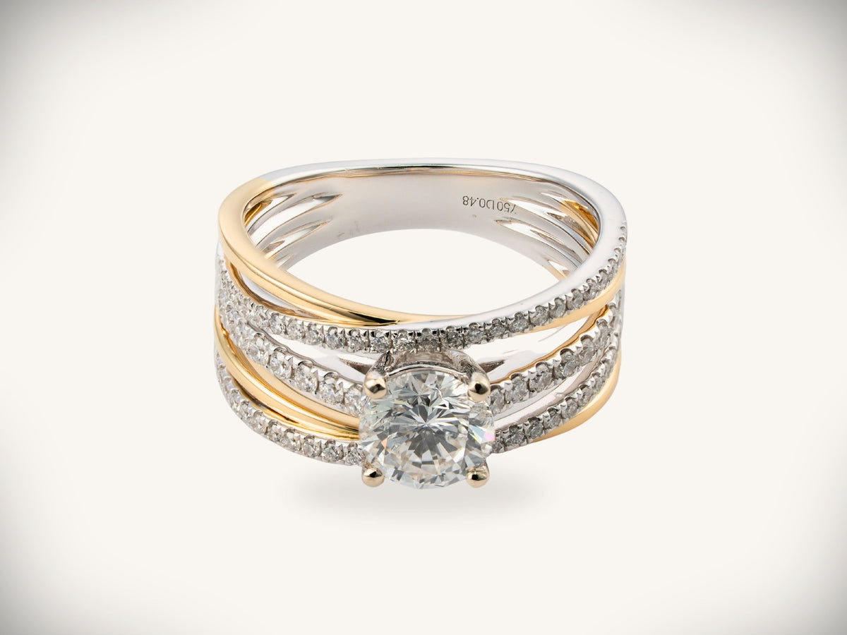 18K two-tone gold ring, 6.7g solid gold — handcrafted at ArtGold Everett