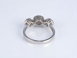 18K White Gold Three-Stone Diamond Cluster Ring