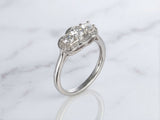 18K White Gold Engagement Ring 3 Center Diamonds Total Diamond Weght 0