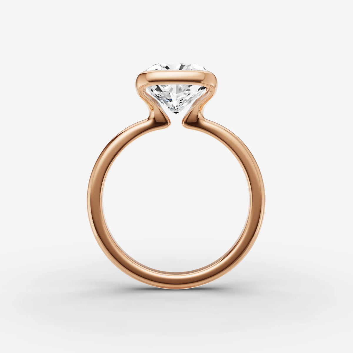 Demi cushion diamond setting in gold, view 8