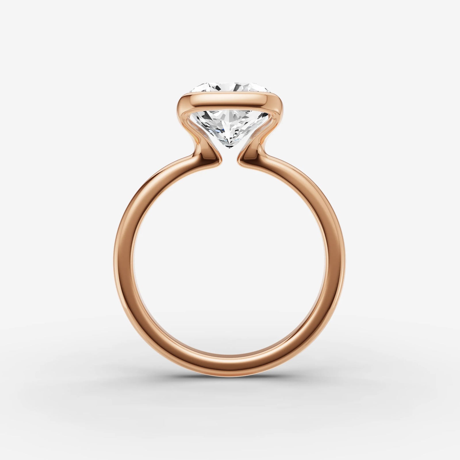 Demi cushion diamond setting in gold, view 8