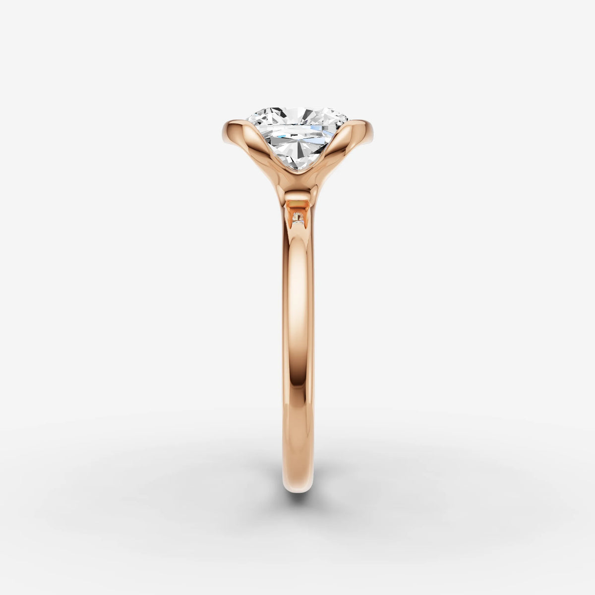 Demi cushion diamond setting in gold, view 11
