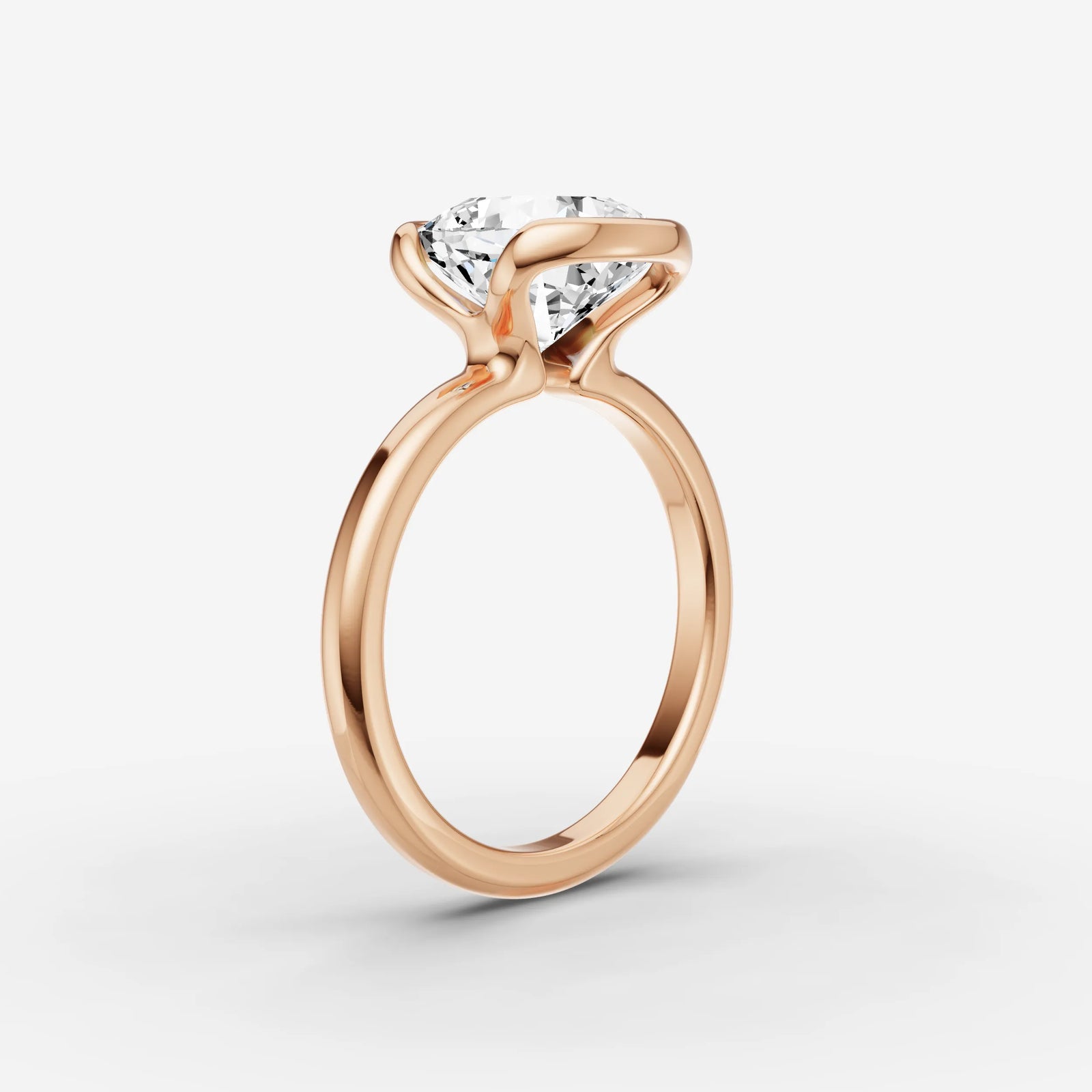 Demi cushion diamond setting in gold, view 10