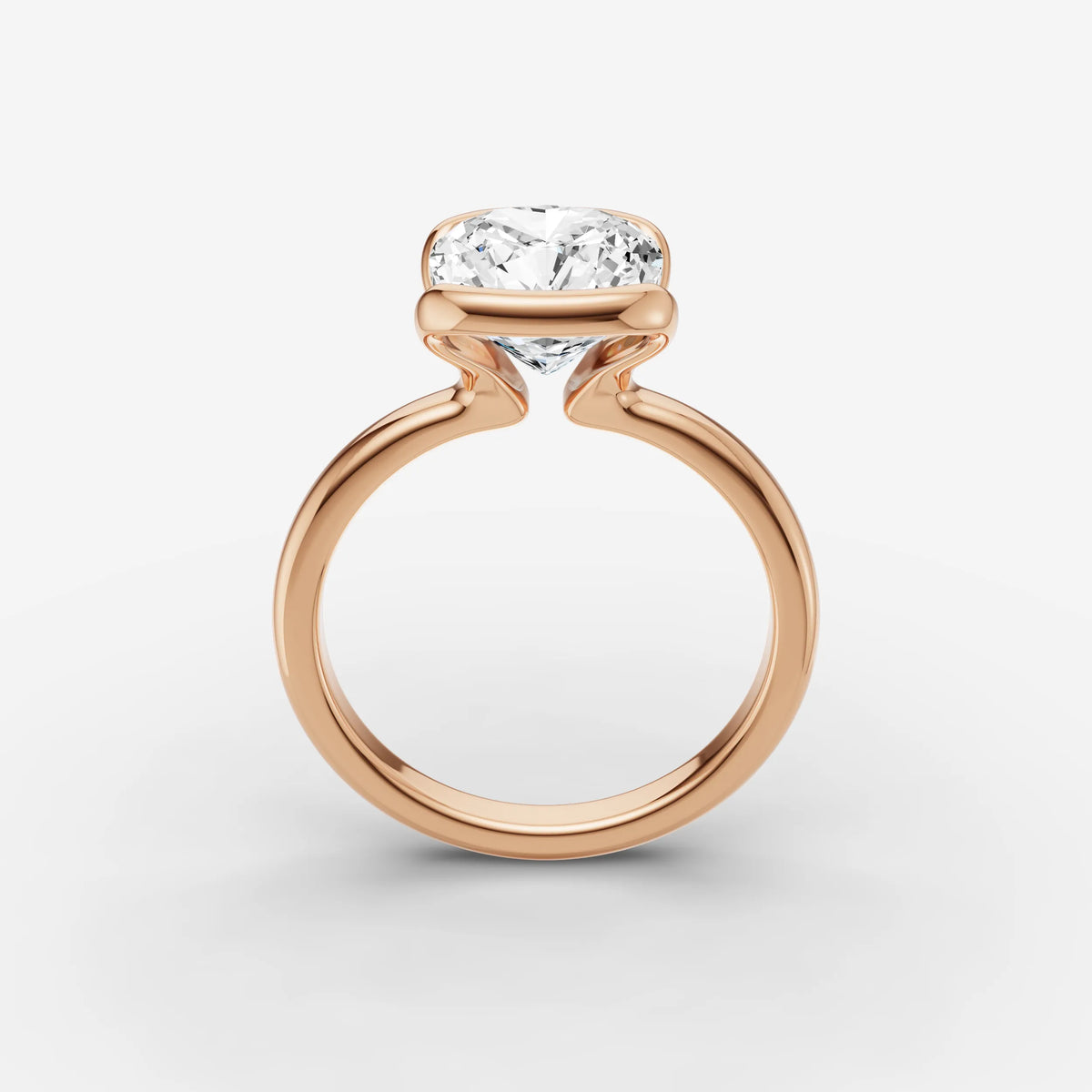 Demi cushion diamond setting in gold, view 9