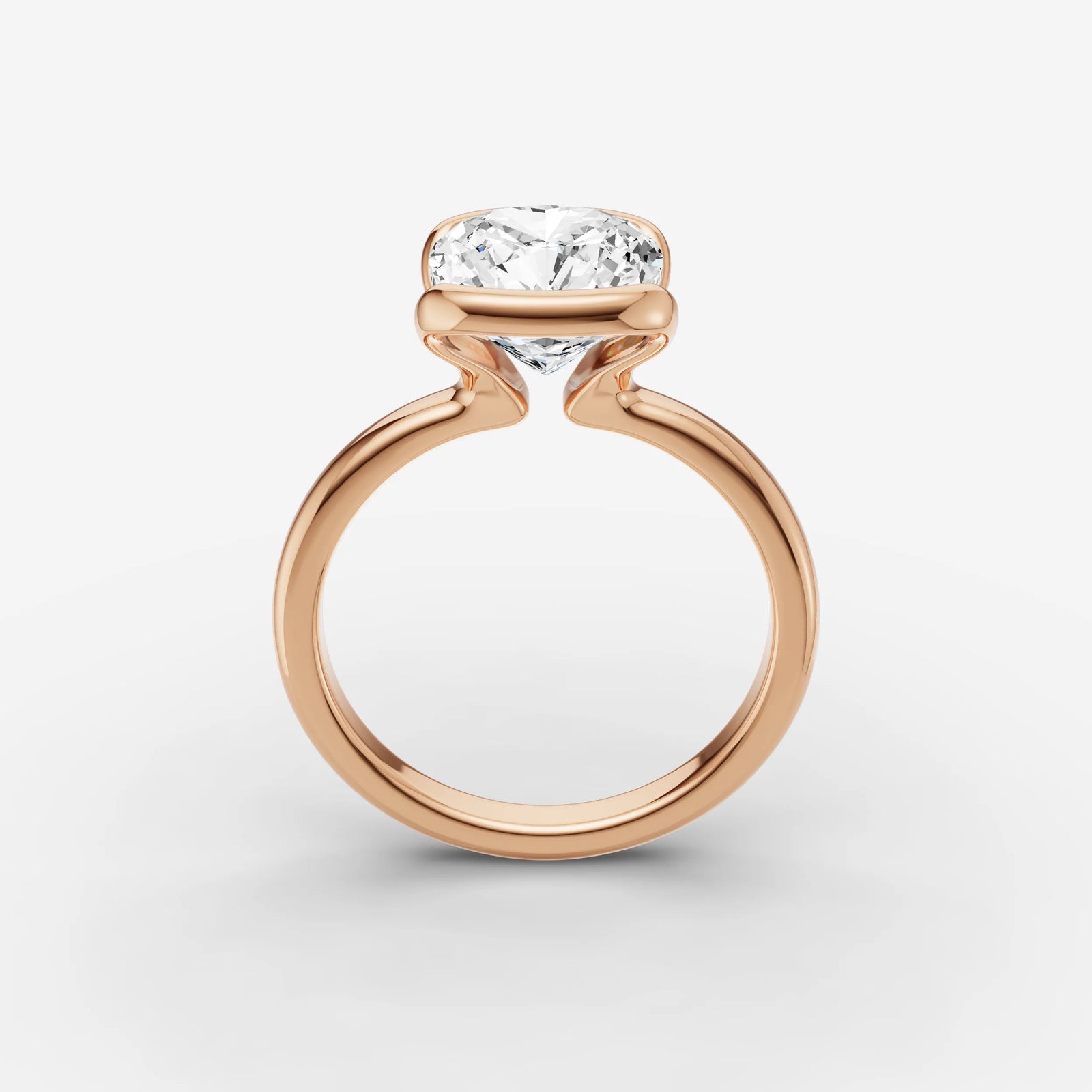 Demi cushion diamond setting in gold, view 9