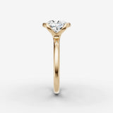 Demi cushion diamond setting in gold, angled view