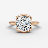 Demi cushion diamond setting in gold, view 7