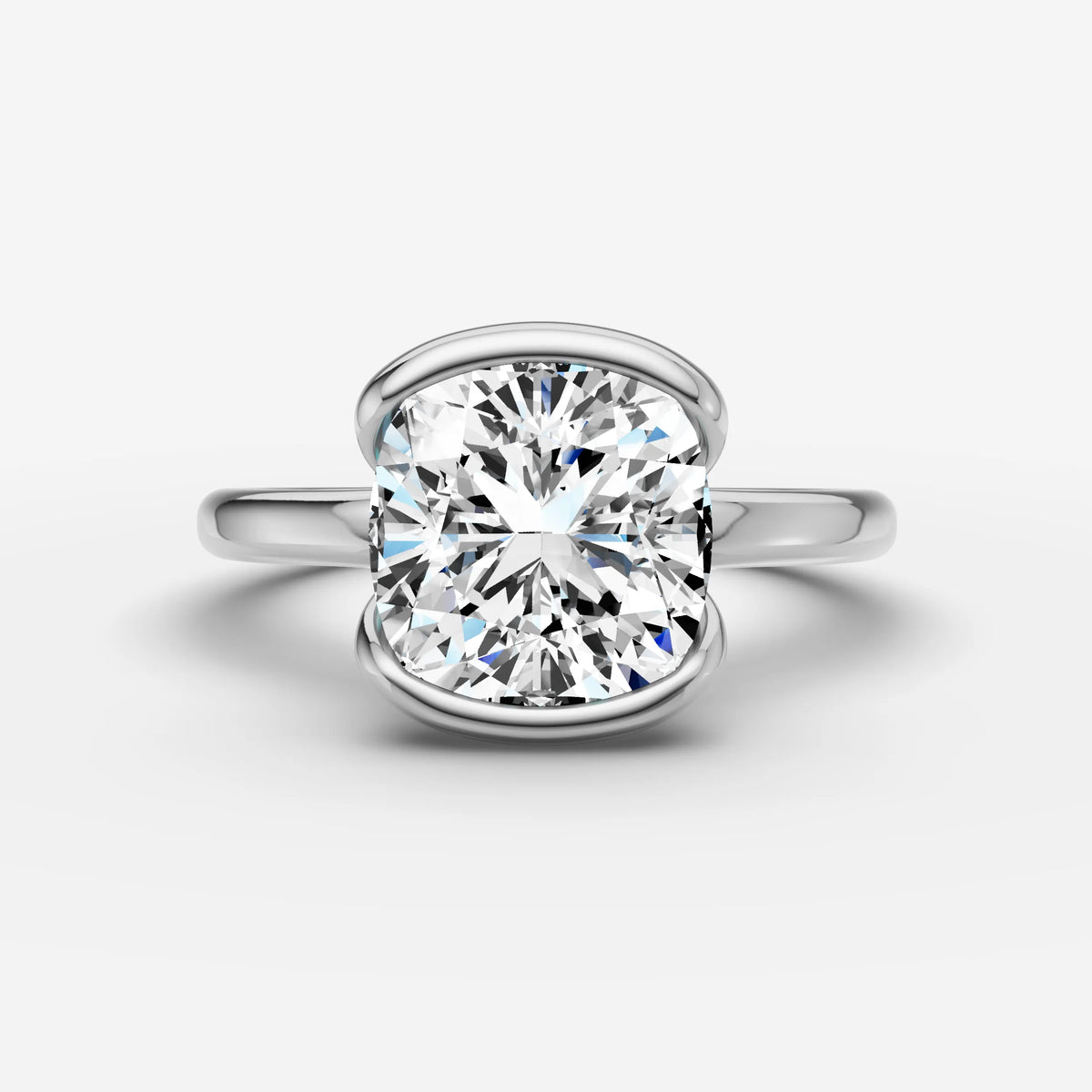 Demi cushion diamond setting in gold, view 13