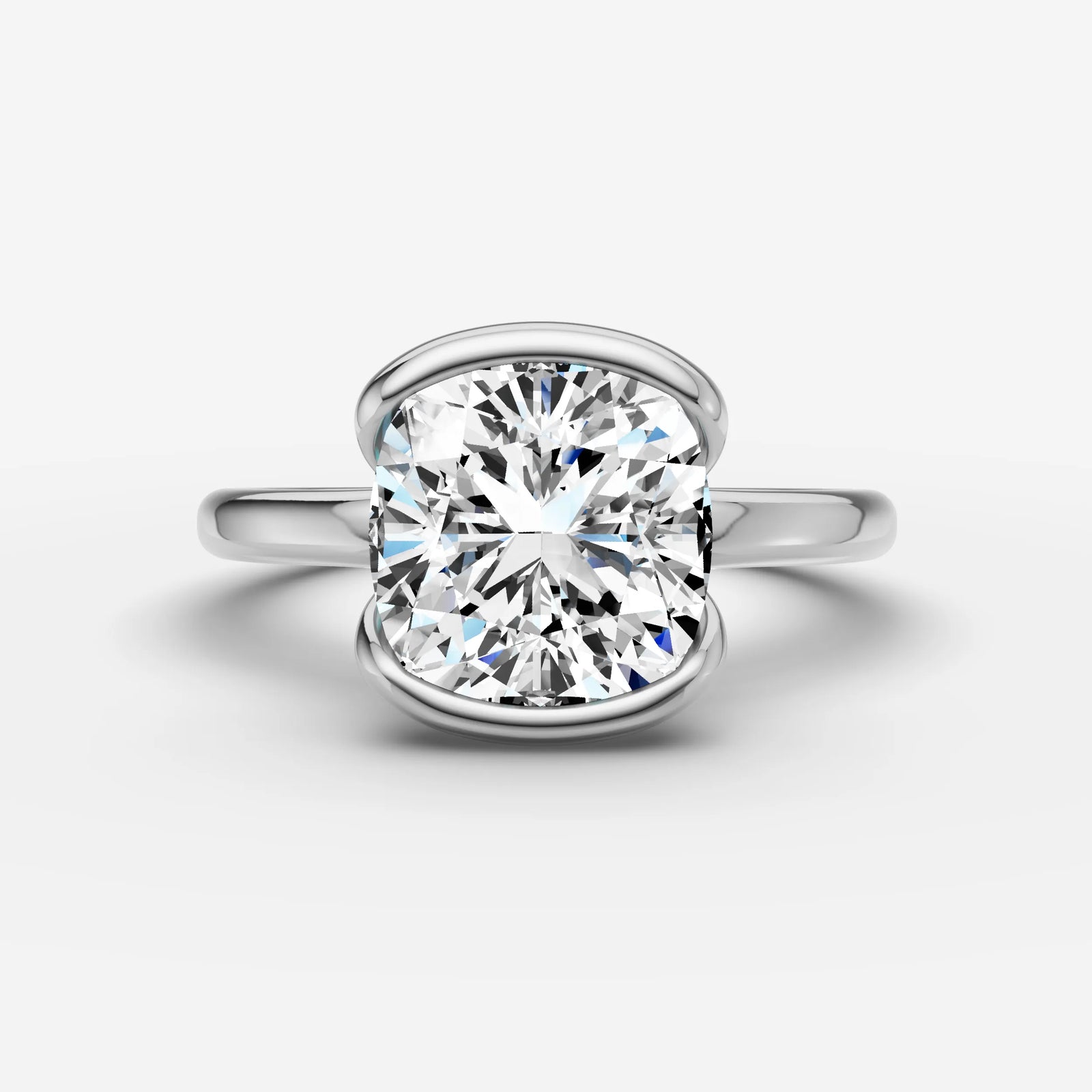 Demi cushion diamond setting in gold, view 13