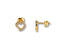 Gold heart-shaped stud earrings with cubic zirconia stones in 18k gold for art gold jewelry