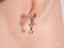 Elegant Stars Drop Earrings in certified 18k solid gold with crystal drop design