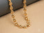 Gold puffed mariner link chain necklace showcasing bold 9mm 18k solid gold art gold jewelry