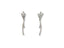 Pair of floral-inspired Stellar Bloom 18k White Gold Diamond Earrings in silver tone