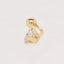 Cubic zirconia 18k gold bellybutton piercing showcasing sparkling gemstone.