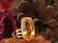 Gold ring with a large amber gemstone in 18k solid gold, a stunning art gold jewelry piece