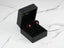 Sweet Strawberry Earrings in a black jewelry box, featuring 18k Gold Kids Enamel Stud Earrings
