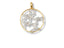 Circular 18k gold and silver heart pendant with three decorative flying birds