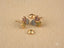Heart-shaped clover earrings with colorful gemstones in Trio Harmony 18k gold three-tone design