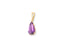 Teardrop-shaped Amethyst pendant in 18k gold setting, Violet Bloom Pendant design