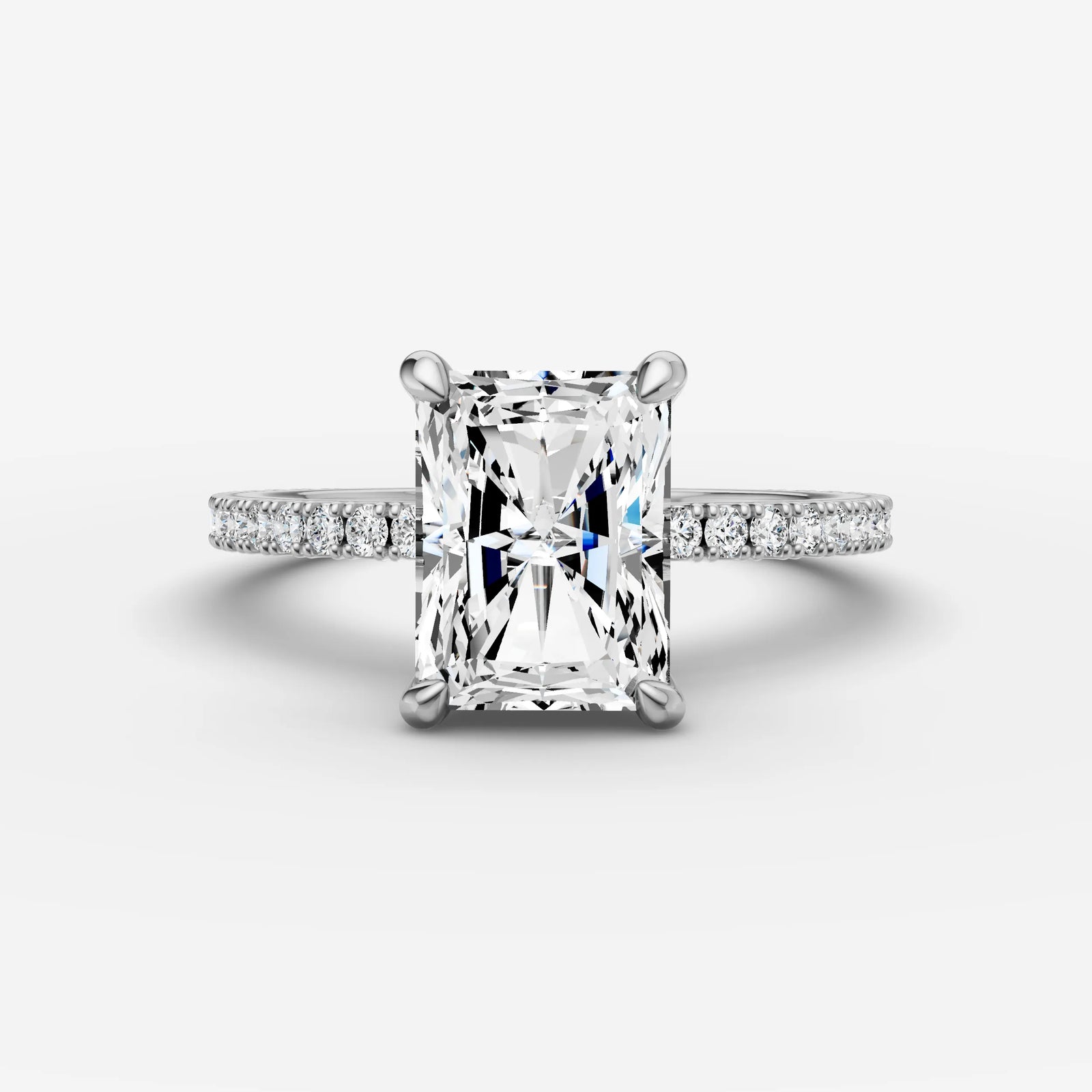 Etoile radiant diamond setting in gold, view 13
