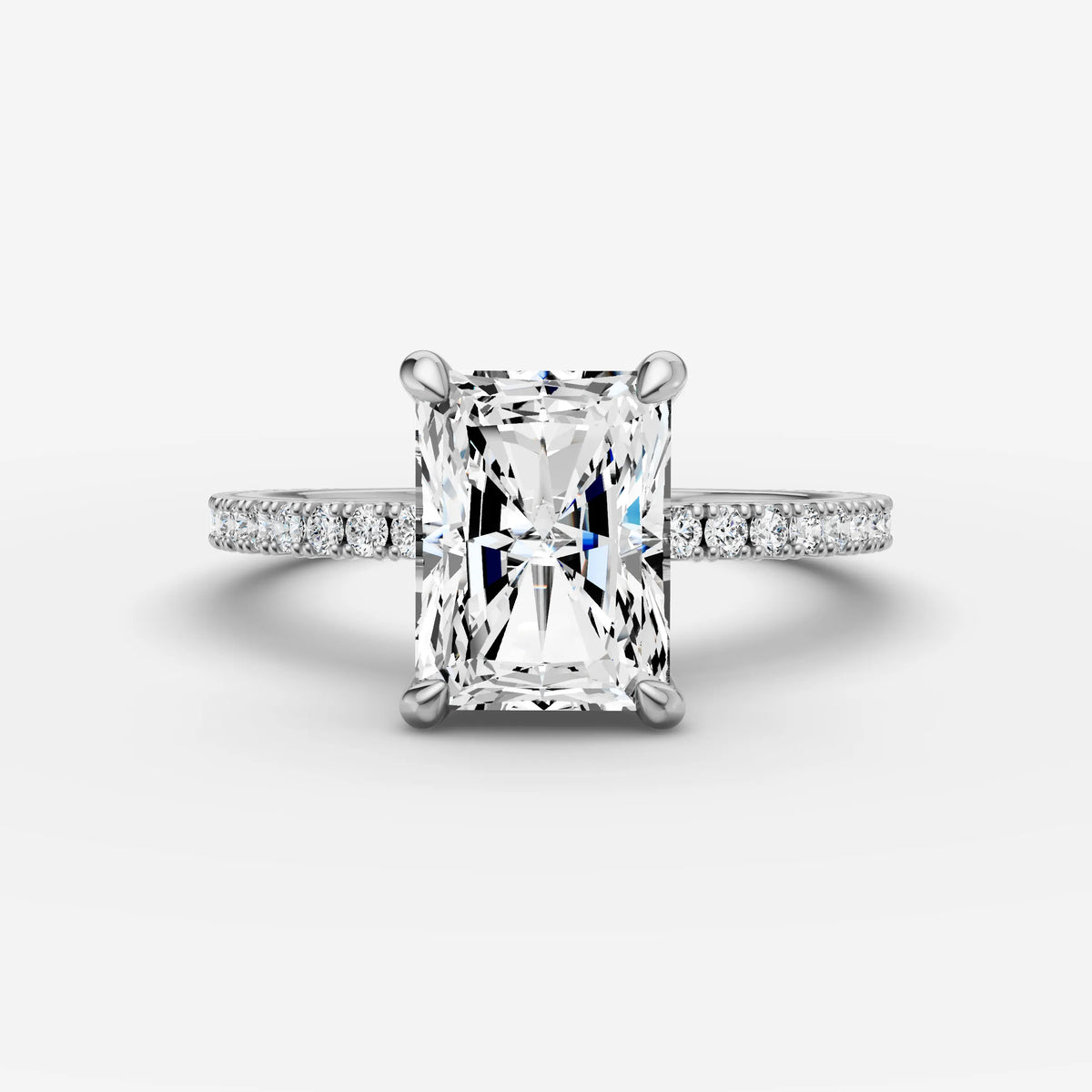 Etoile radiant diamond setting in gold, view 13