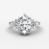 Fleur oval diamond setting in gold, view 13