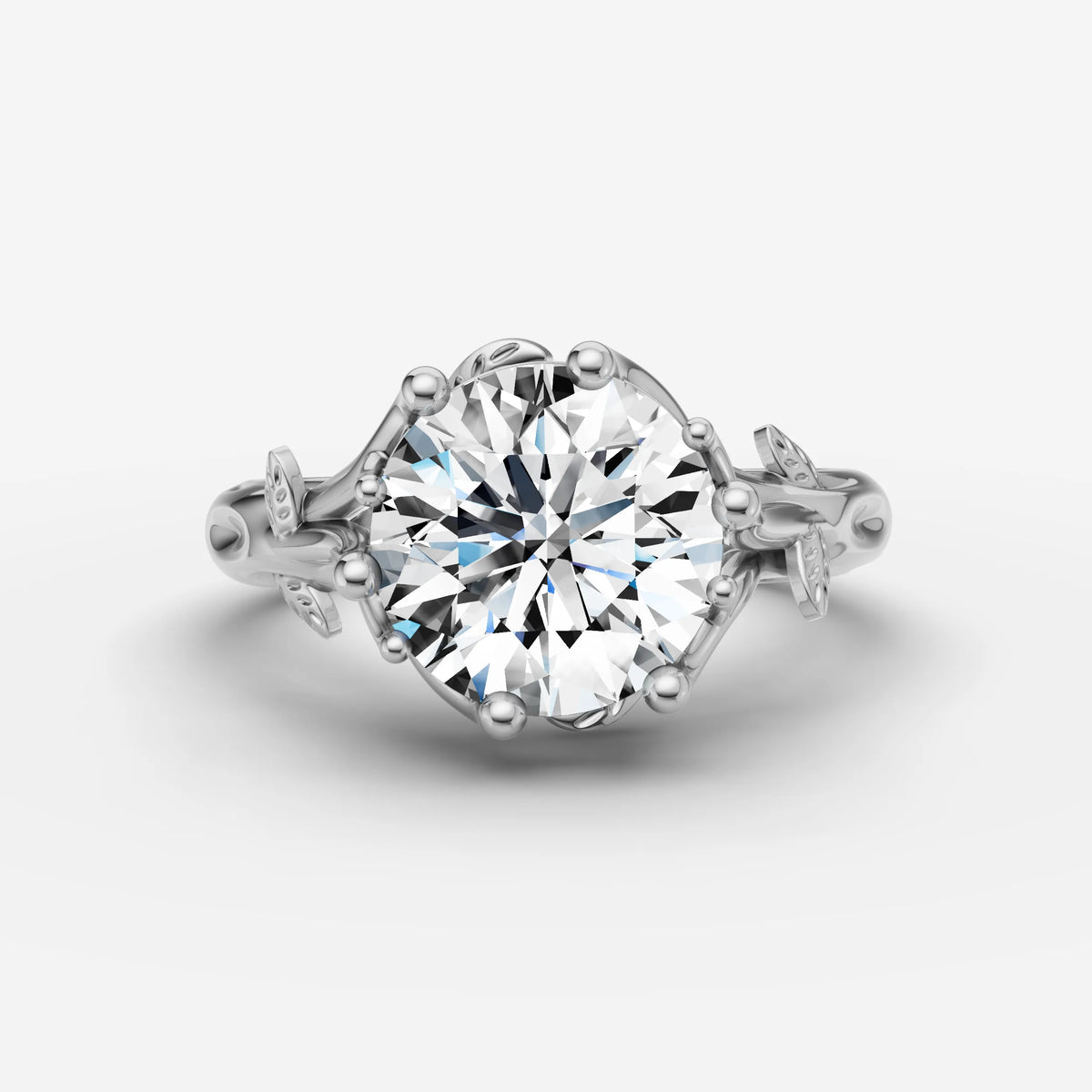 Fleur round diamond setting in gold, view 13