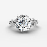 Fleur round diamond setting in gold, view 13