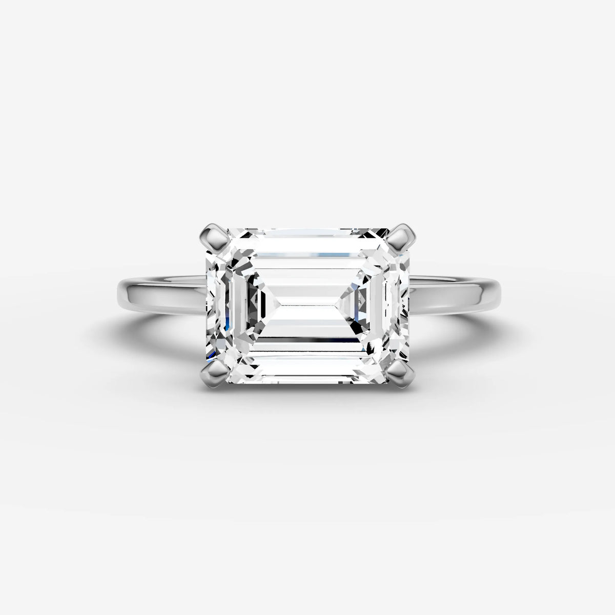 Horizon emerald diamond setting in gold, view 13