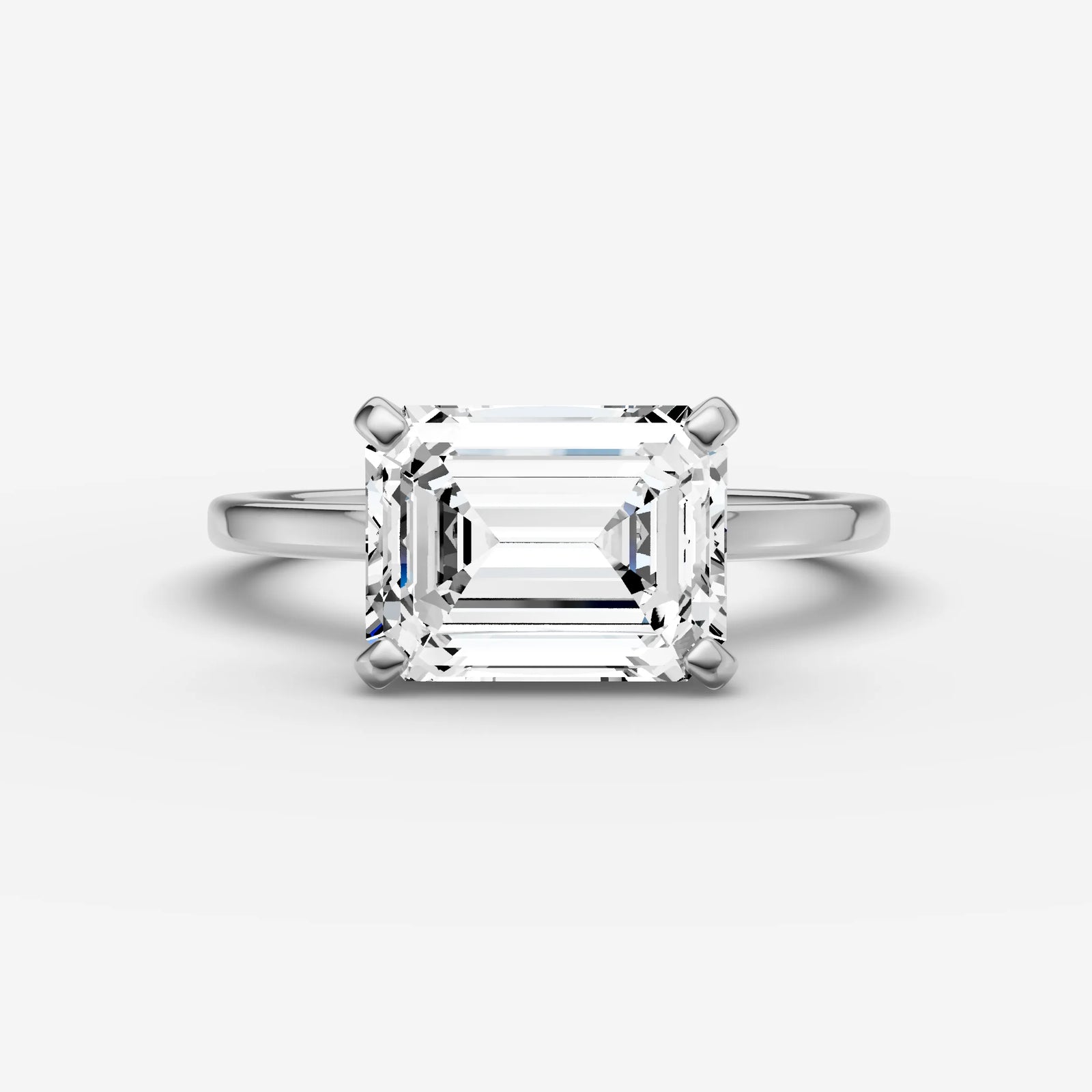 Horizon emerald diamond setting in gold, view 13