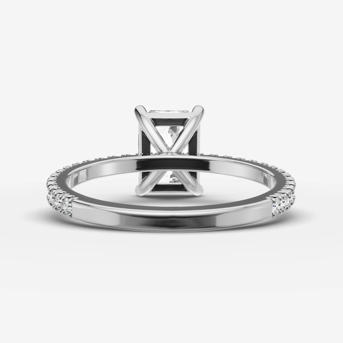 Etoile radiant diamond setting in gold, view 18