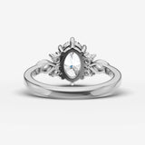 Fleur oval diamond setting in gold, view 18