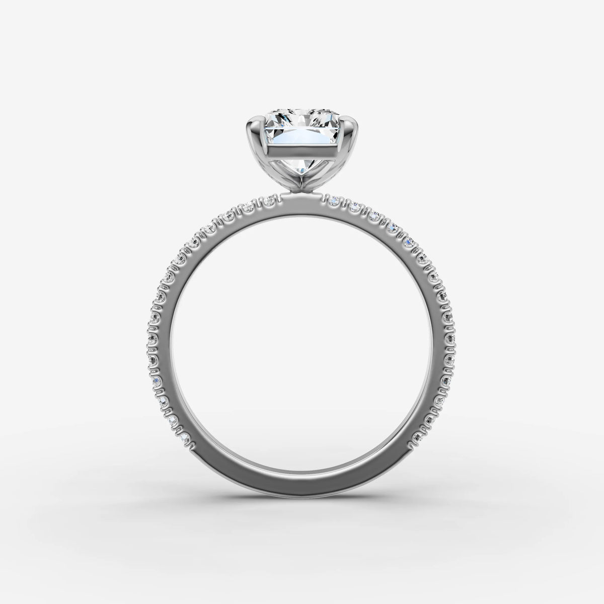 Etoile radiant diamond setting in gold, view 14