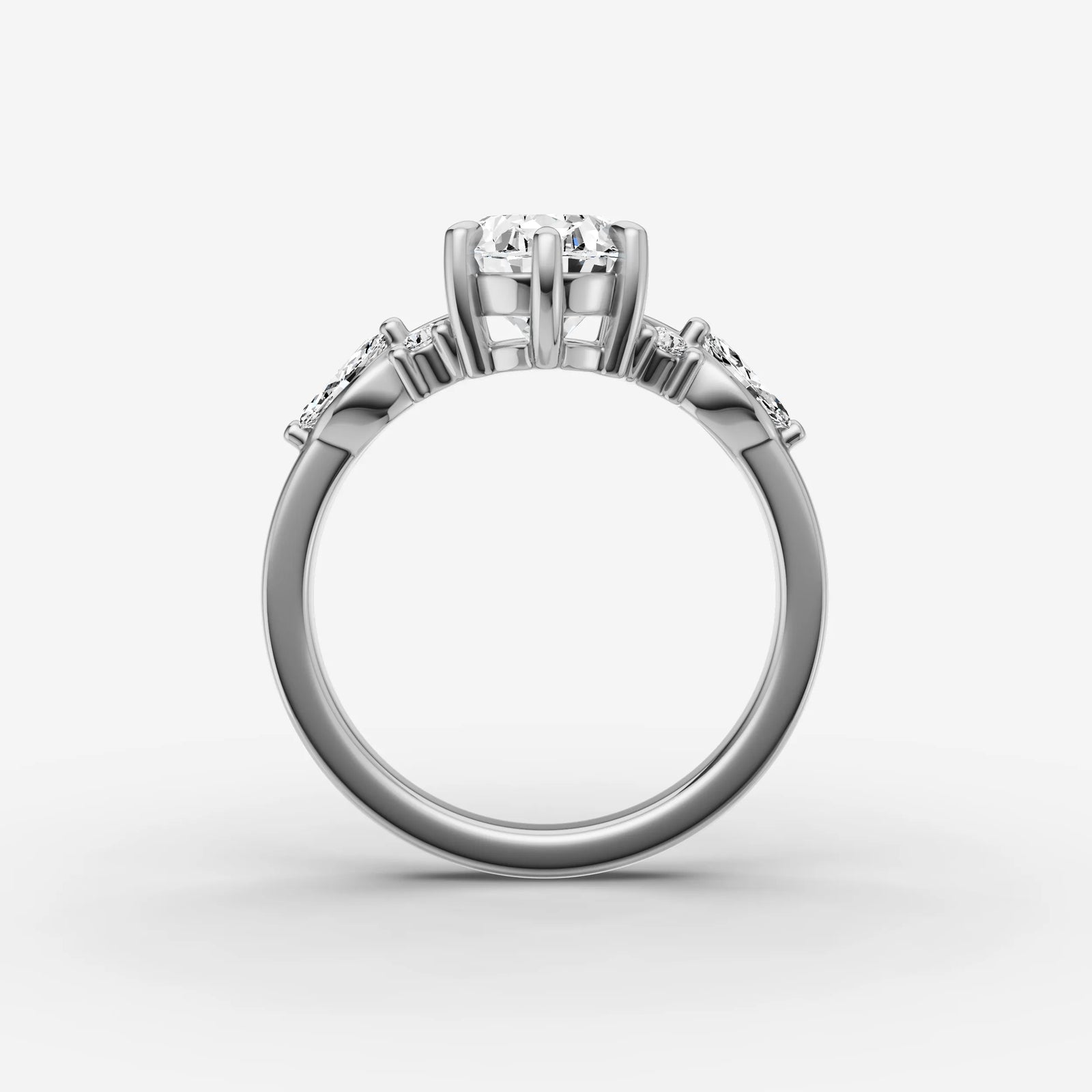 Fleur oval diamond setting in gold, view 14