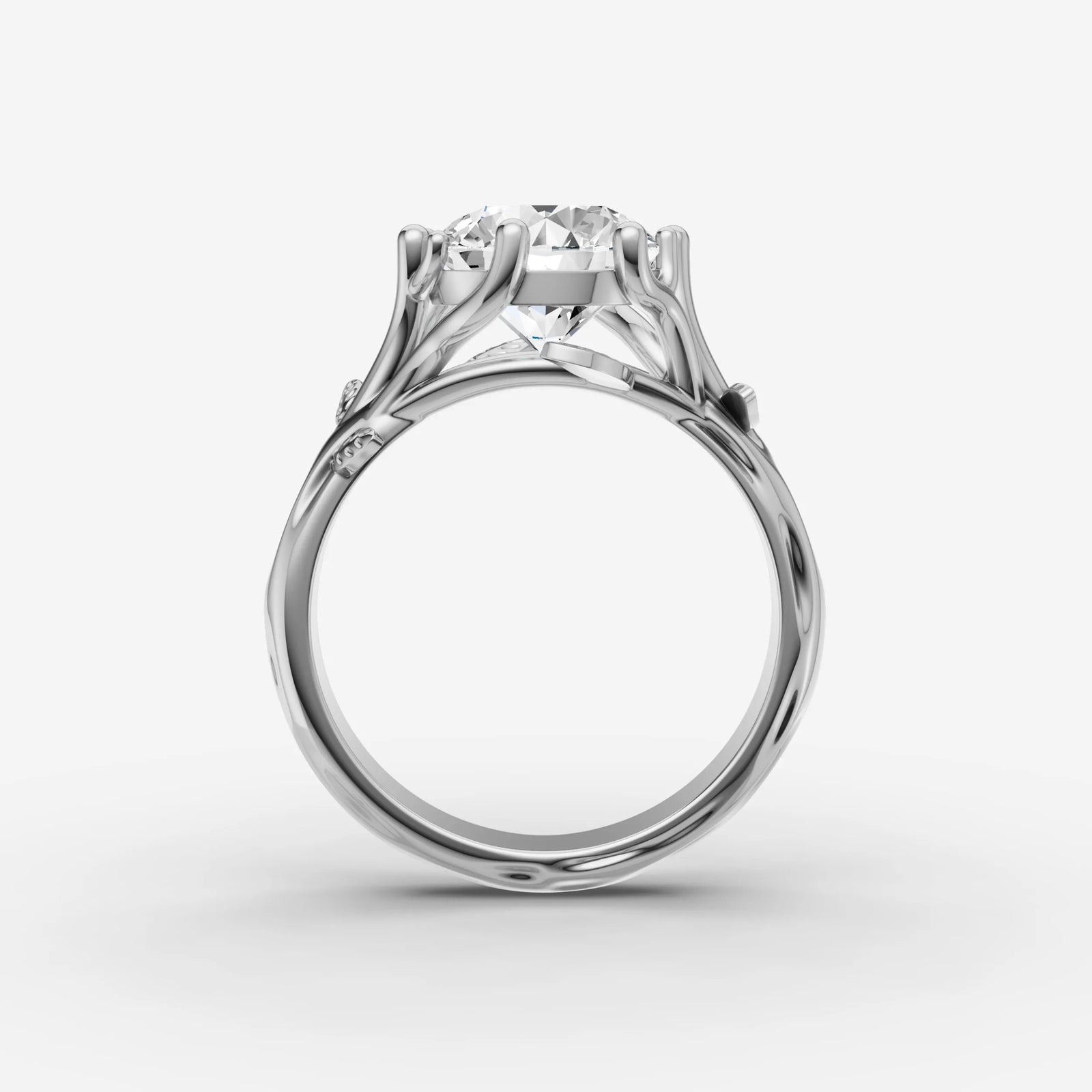 Fleur round diamond setting in gold, view 14