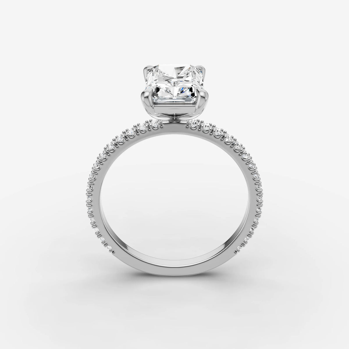 Etoile radiant diamond setting in gold, view 15
