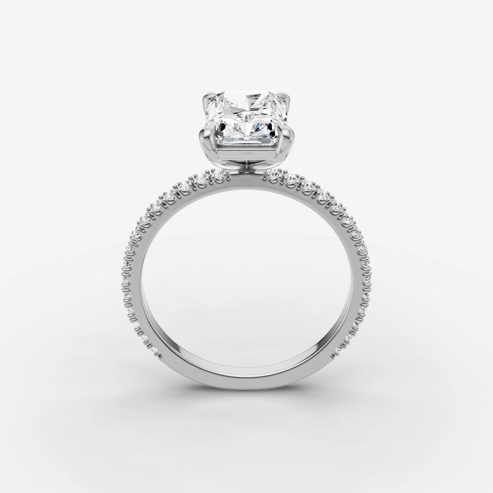 Etoile radiant diamond setting in gold, view 15
