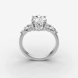 Fleur oval diamond setting in gold, view 15