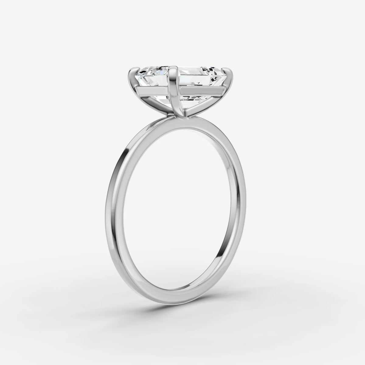Horizon emerald diamond setting in gold, view 16