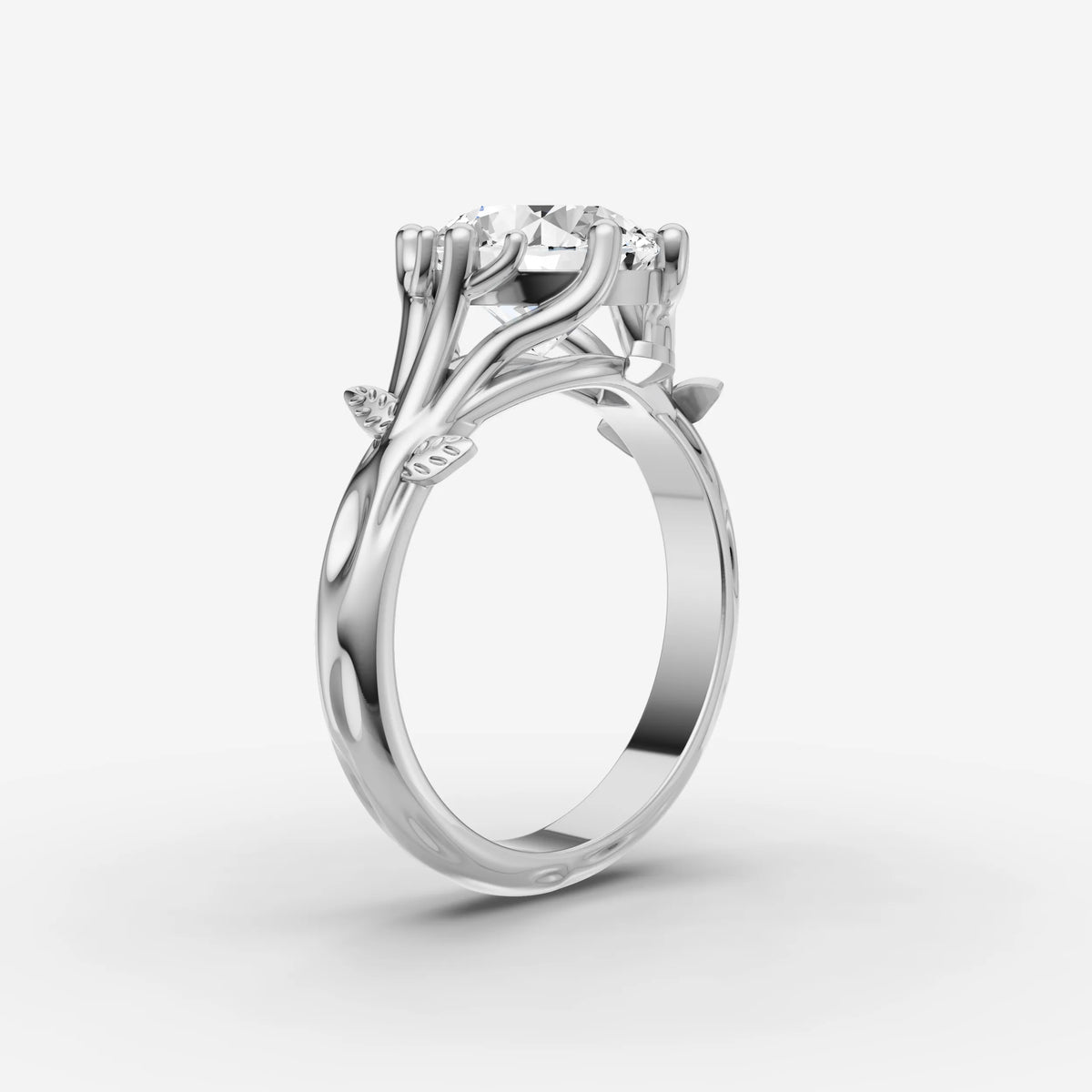 Fleur round diamond setting in gold, view 16