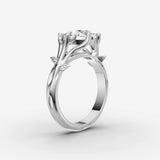 Fleur round diamond setting in gold, view 16